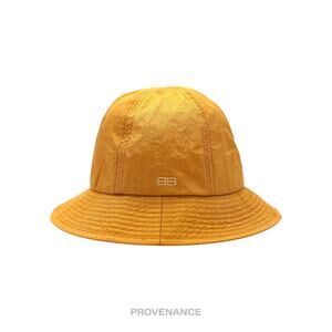 🔴 Balenciaga BB Logo Embroidered Bucket Hat - Golden Ochre